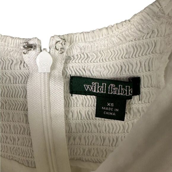NWOT Wild Fable White Cotton Stretch Dress with Tie in Front Size XS - Picture 3 of 4